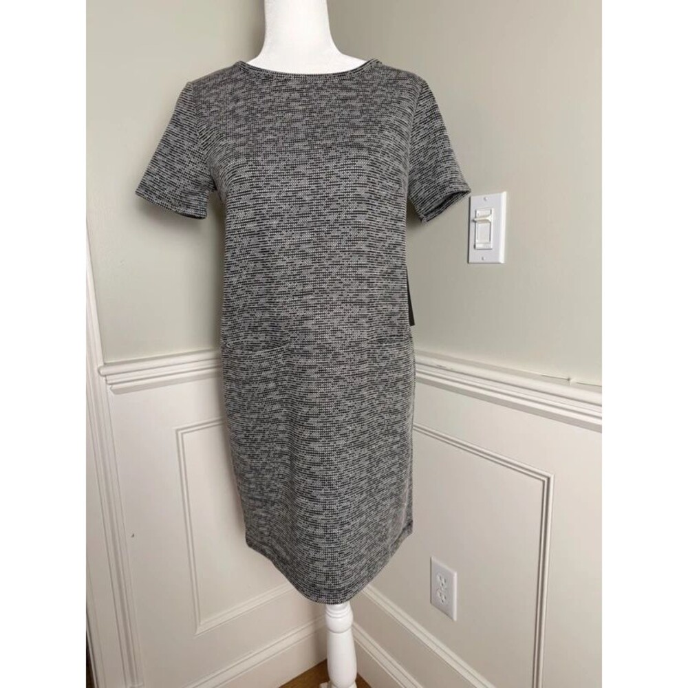 Tahari Black & White Tweed Shift Dress Size S NWT
